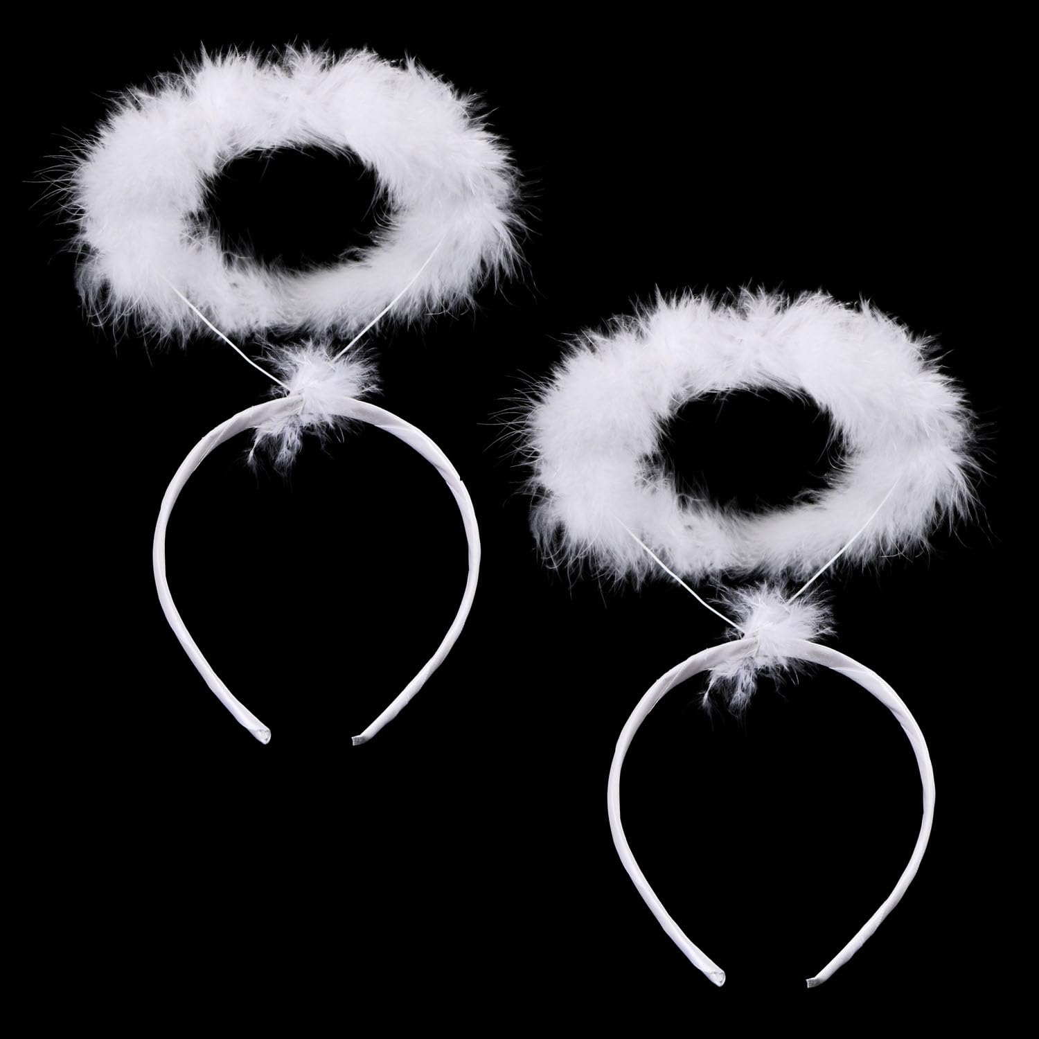 Photo 1 of UNIME 2 Pack Angel Halo Headbands Feather Angel Headband White Halo Hair band Halloween Christmas Costume Accessory Party Accessories for Adult Teens Girls Women(White)