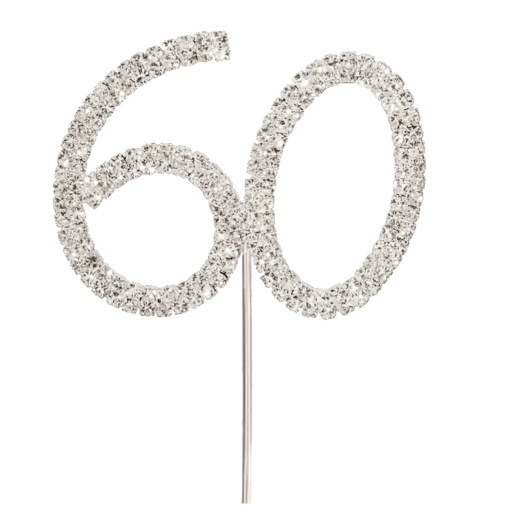 Sparkly Diamante Cake Topper Number 60 Sale Price