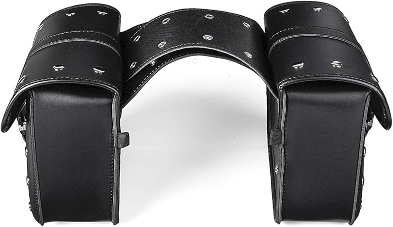 YKWYQ Bolsa Asiento Moto 1 Par Negro PU Cuero de Carreras Que compite