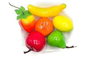 FEATUMAN Mini Artificial Fruits Pack, Fake Fruit Set Plastic Fruit for Decor, Decorative Fruit for Home Party Vase Fillers Photography Props (6 Kinds, 6Pcs)