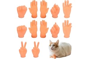 QILUCKY 12 Pcs Tiny Finger Little Finger Hands,Premium Rubber Mini Tiny Finger Hands,Flat Hand Style Mini Hand Finger Puppets for Puppet Show,Gag Performance,Party Favors