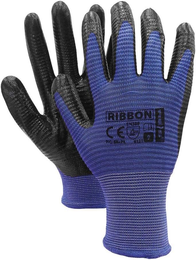 Reis Ribbon_Nb7 Protective Gloves, Blueblack, 7 Size, Pack of 12