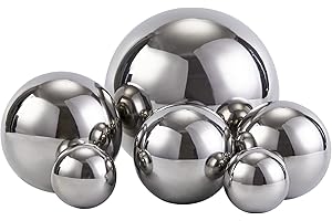 Opexscal Stainless Steel Decorative Balls, Shiny Decorative Orbs for Centerpiece Decor, Set of 6