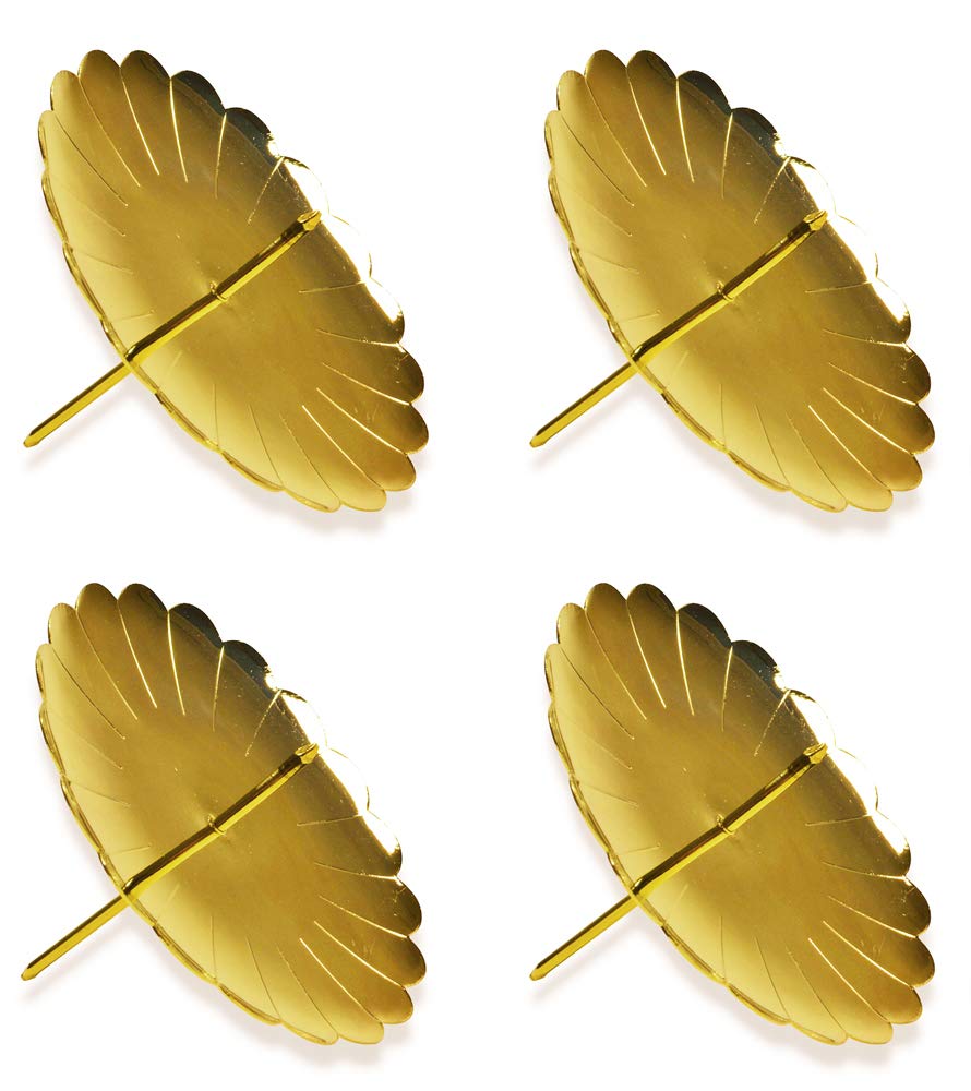 Riffelmacher 10715 Advent Candle Holder Gold Diameter 7.5 cm 4 Pieces in Bag Advent Wreath Christmas Decoration Plug Arrangement