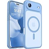 CANSHN Magnetic Compatible with iPhone Air Case(6.5 Inch), Upgraded [Full Camera Protection] [Compatible with Magsafe] [Translucent Matte] Shockproof Phone Cover for iPhone 17 Air Case,Light Blue