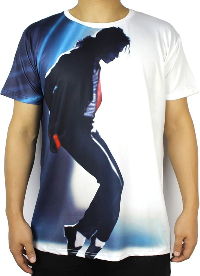 Shuanghao Space Dance Adecuado para fanáticos de Michael Jack Top Punk Cotton Colorful Tshirt Camisetas Top Casual Camiseta