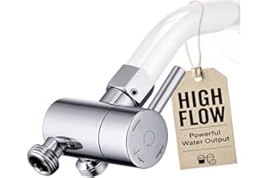 G-Promise Solid Metal High-Flow Shower Diverter Valve for Handheld and Fixed Spray Showerhead, G 1/2 3-Way Bathroom Universal Diverter System Adapter Replacement Part (Chrome)