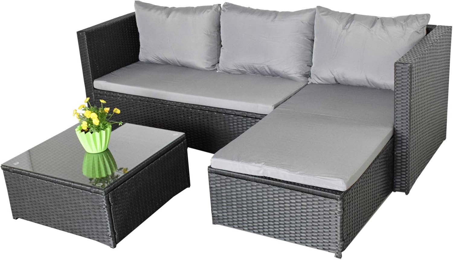 Huis Lounge Sitzgruppe Gartenlounge Bergen Iii In Schwarz Grau Gartenmobel Terrasse Woonkamer Thinkinganglicans Org Uk