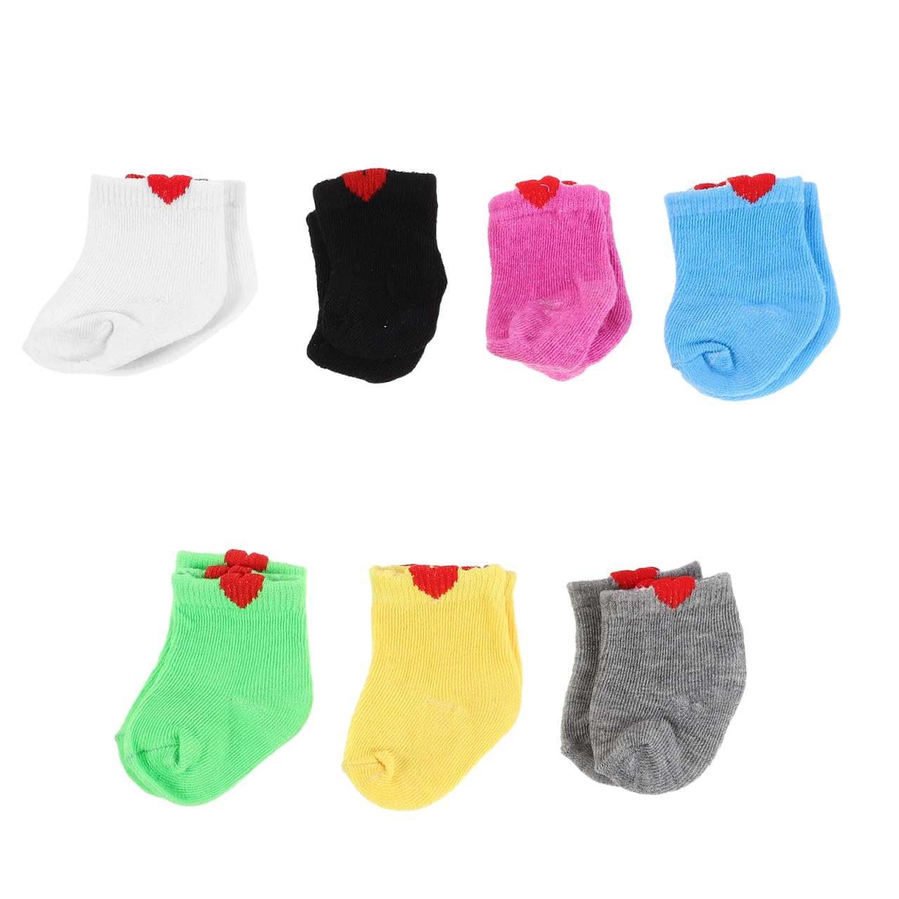 JOINPAYA Baby Doll Socks 7 Pairs Soft Mini Socks for 18 Inch American Doll Accessories Pretend Play Clothing Collection
