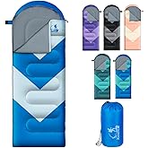 Sleeping Bag for Adults, Girls, Boys - 3 Season Warm & Cool Weather Lightweight Waterproof Camping Bag for Hiking, Outdoor Travel