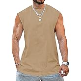 Aoysky Men's Crewneck Sleeveless Athletic Tank Top Performance Workout Muscle Cut Tee Tops