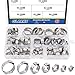 Glarks 42Pcs 7-21mm 304 Stainless Steel Single Ear Hose Clamps Assortment Kit