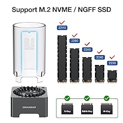 GRAUGEAR M.2 NVMe SATA SSD Enclosure Docking