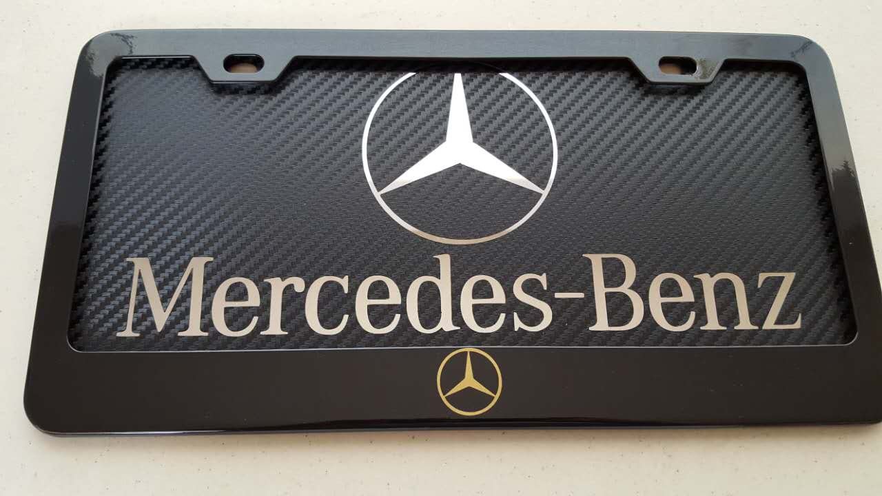Buy Mercedes Benz Black Carbn Fiber Vinyl Wrap on Chrome Stainless