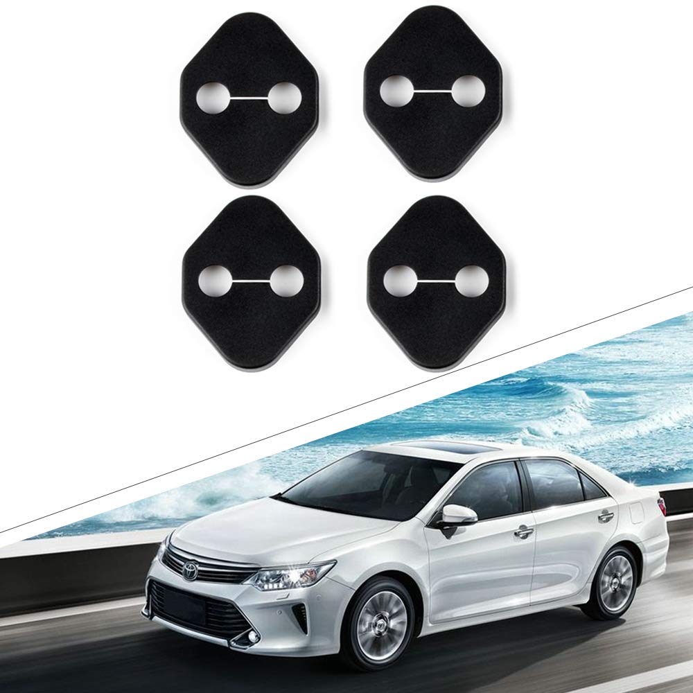 View 1 of 1797 Door Latch Lock Cover fit for Toyota Accessories Parts Yaris Corolla Camry Highlander Tundra Interior Buckle Caps Decals Stickers Decorations Anti Corrosion PPE Plastic Soft Black 4 Pack