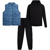 RBX Boys Active Sweat Set - 3 Piece Fleece Boys Hoodies Youth Sweatpants and Puffer Vest Kids Athletic Matching Set (4-12)