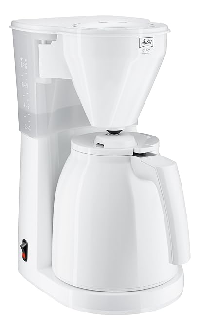 Melitta Easy Therm 1010-05, Filterkaffeemaschine mit Thermkanne, Kompaktes Design, Weiß