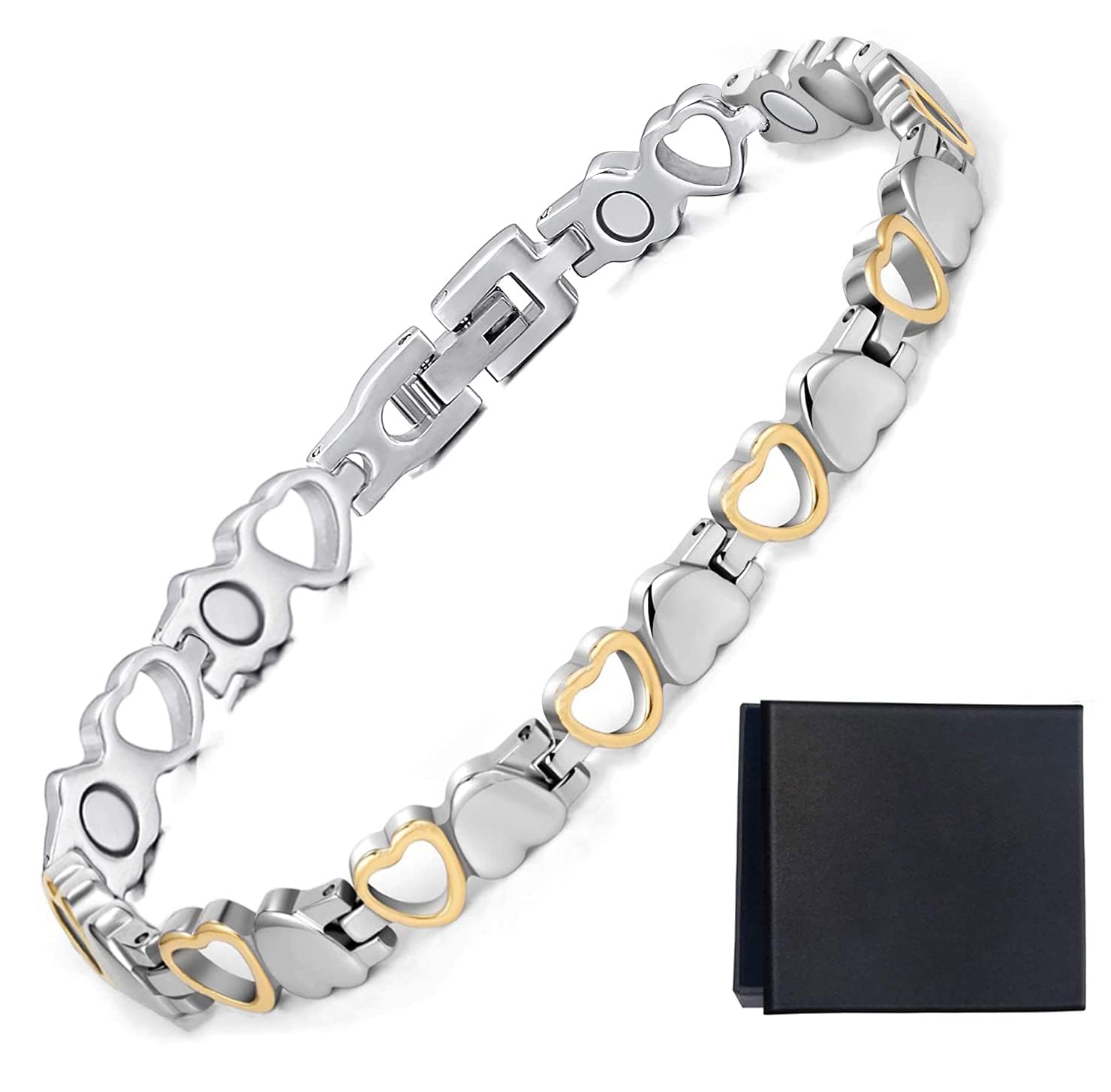 HOKIAMCN Magnetic Bracelet, Health Care Bracelet, to Relieve Pain, Fatigue, Lose Wight, Body Slimming, Decent, Elegnant and Fashinable Design, Great Gift for Lady Women Girl