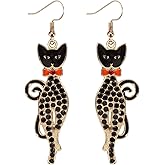 Halloween Earrings America Earrings Spooky Skull Skeleton Earrings for Women USA 4TH of July Dangle Earrings