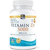 Nordic Naturals Vitamin D3 5000 - Potent Dose of Vitamin D3 for Bone Health, Mood and Sleep Rhythm Support, and Immune System Function*, Orange, 120 Soft Gels