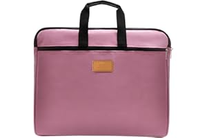 DONGAI Oxford Document Bag with Handle, A4 Paper Size Oxford Document Wallet Briefcase Accordion Folder Storage Bag, Suitable for School Home Business 12X15 inches (Pink)