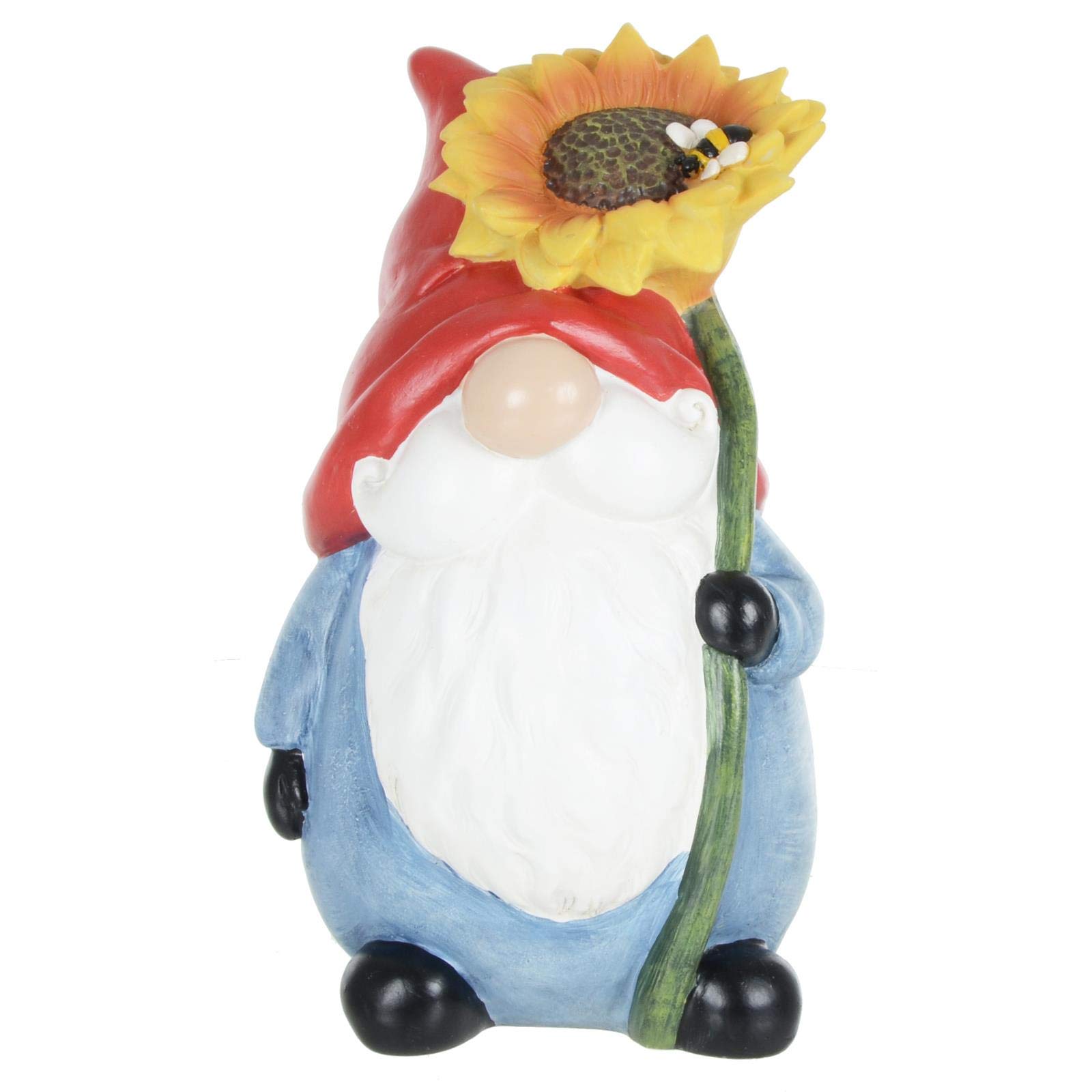 Garden Gnome Ornament Novelty Resin Standing Figure Patio Outdoor - Red Hat