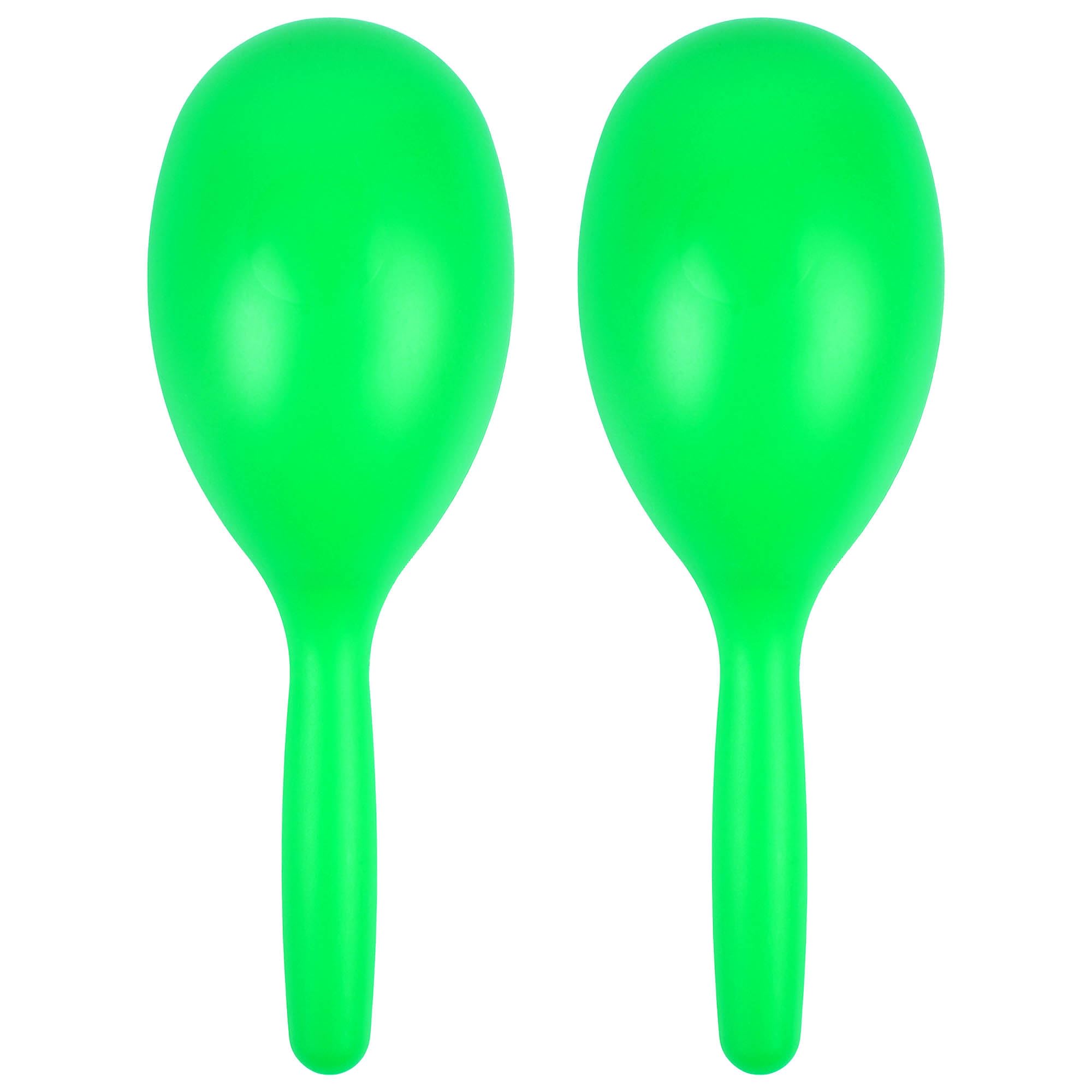 A-Star Green Plastic Maracas Pair - 20cm Shaker Rattle, Percussion Rhythm Instrument