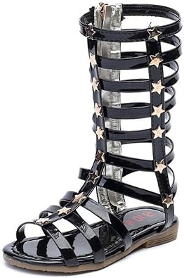 girls black gladiator sandals