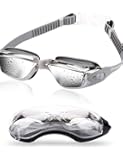 Swim Goggles, Women Men Adults, Not Blurry, Clear Underwater, Anti-fog, No Leak, UV Protected, High Nosepiece, Adjustable Strap, Custom Fit Swimming Goggles, Firm Suction, Comfortable, Protective Box