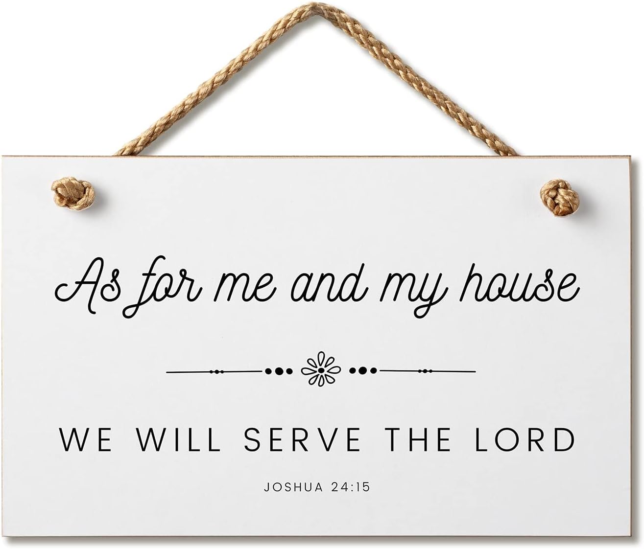 Marvin Gardens Designs Farmhouse Style Bible Verse Wall Decor Wood Sign 9.5 x 5.5 Inch Wood Made in The USA (As for Me and My House) (White), 9.5 x 5.5)…