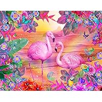 Monbedos 5D Diamond Painting Kits Full Kits DIY Flamingo Diamond Painting Handmade Art Full Drill Crystal for Home Wall Decoration Gift