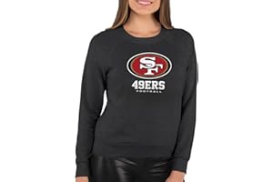Team Fan Apparel Women's NFL Ultimate Fan Logo Slouchy Crewneck -Tagless Fleece Lightweight Pullover - Officially Licensed