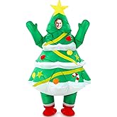 WinnerWhy Inflatable Christmas Tree Costume Funny Blow up Costume for Adults Inflatable Cosplay Outfit for Xmas Party
