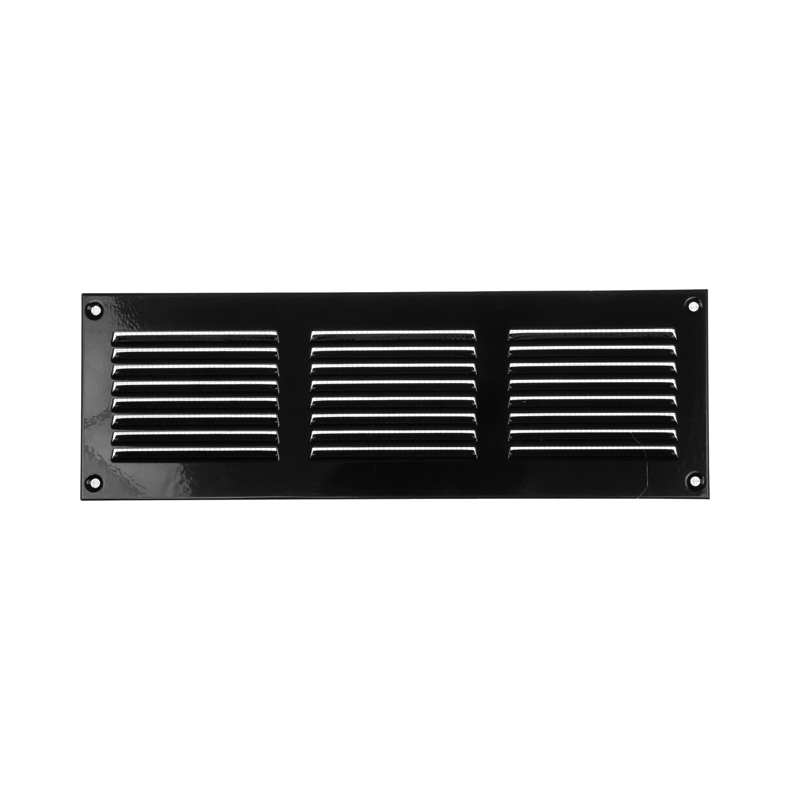 12" x 4" Inch / 300 x 100 mm Black Air Vent Cover - Steel Return Air Grilles - for Ceiling and Sidewall - HVAC - with Insect Protection Screen (11.81 x 3.93 inch, Black)