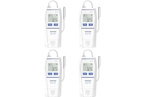 Xetron Multi-Use Temperature Data Logger with Probe,32000 Points Reusable Recorder for Cold Chain,PDF Report,Certificate Refrigerator Temperature Monito, Elog10E (4 Pack）Upgrade RC-5