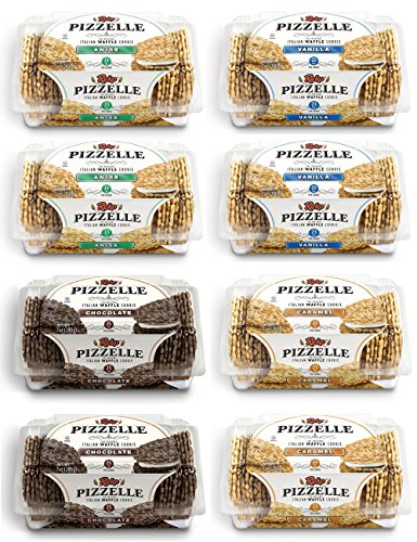 Reko Pizzelle Cookies 4 Flavor Samplers - Anise, Chocolate, Caramel, Vanilla (8 Pack) - Thumbnail 7