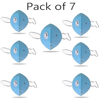 Bersache c2n95-2 Blue Mouth Nose Cover Mask(PACK OF 7)