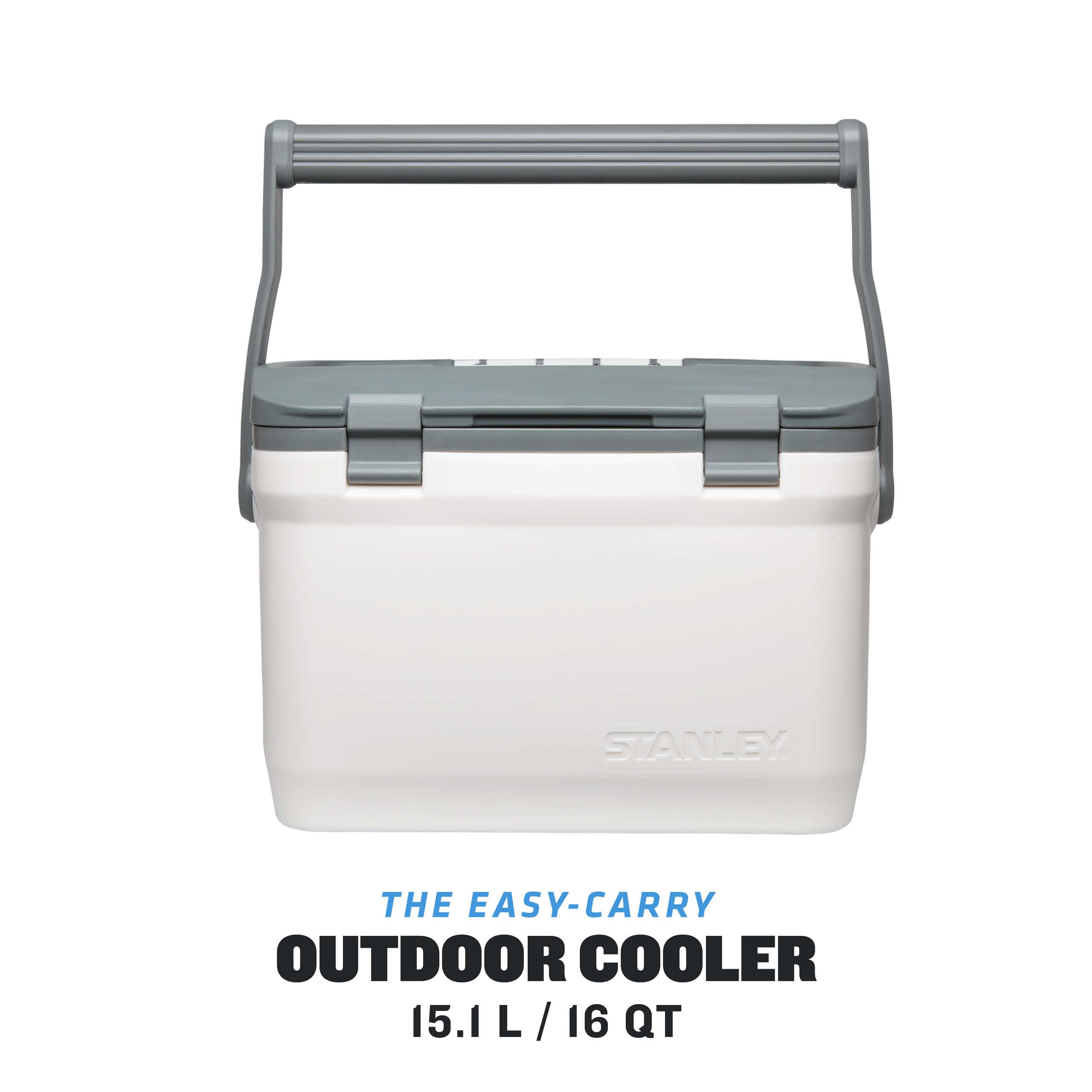 Stanley Adventure Outdoor Cooler 15.1L - Camping Kühlbox - BPA-Frei - Deckel fungiert auch als Sitz - Robuste Isolierbox ohne Strom - Auslaufsicher - Polar Weiß 2