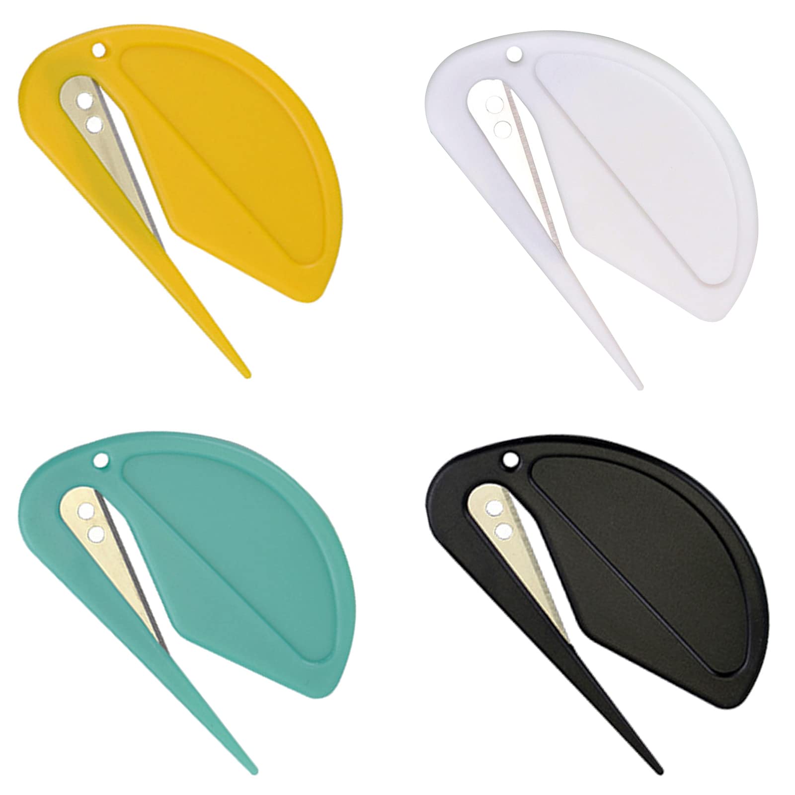 YUTOU Pack of 4 Letter Openers Plastic Handle Envelope Opener Envelope Cutter Foil Cutter Cutter Cutter with Metal Blade and Plastic Handle for Envelope Package Decoupage (4 Colours)