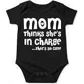 AW Fashions Mom Thinks She's In Charge That's So Cute - Baby Bodysuit | Playful mom-and-baby humor for showers, family visits, Mothers Day, candid photos and everyday laughs