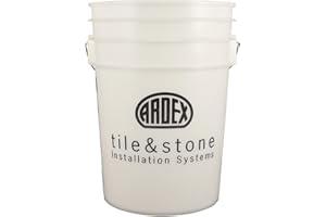 ARDEX M-6W White Mixing Bucket – 6-Gallon Heavy-Duty Plastic Pail for Mortar, Grout, Cement, and Construction Use