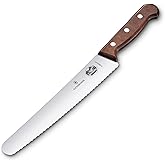 Victorinox Wood 8.5 Inch Bread and Pastry Knife, Serrated, Round Blade, Wood Handle