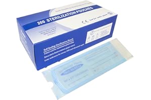MOTOTEKS, INC. [200pcs] Self Seal Sterilization Pouches, Autoclave Pouches Adhesive Strips (6.5" x 3.5")