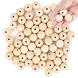 BigOtters Wood Craft Beads, 65PCS 25mm (1 Inch) Natural Unfinished Wood Spacer B