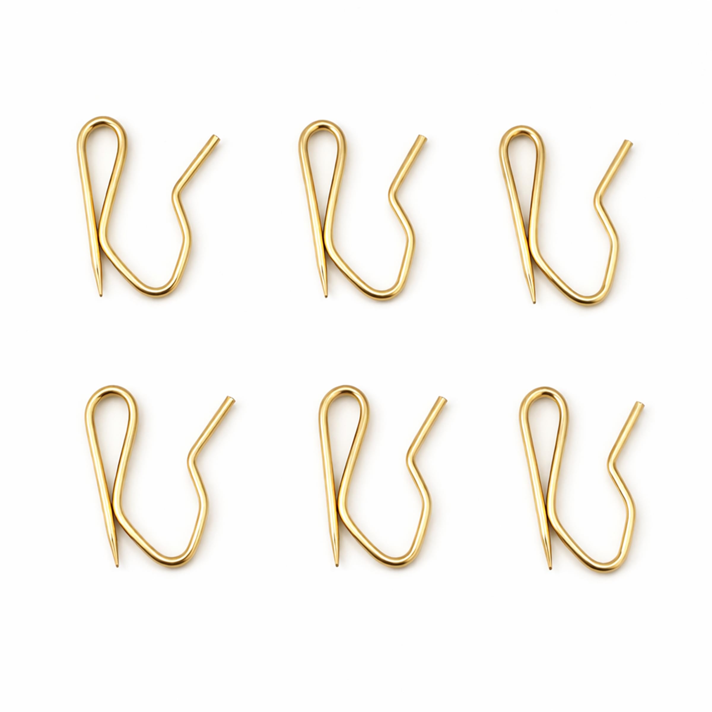 Photo 1 of 100 Pack Gold Metal Curtain Hooks, Pin-On Drapery Pins for Pinch Pleat Curtains, Decorative Curtain Pins for Window, Door, Shower Curtains & Drapes, with Clear Storage Box