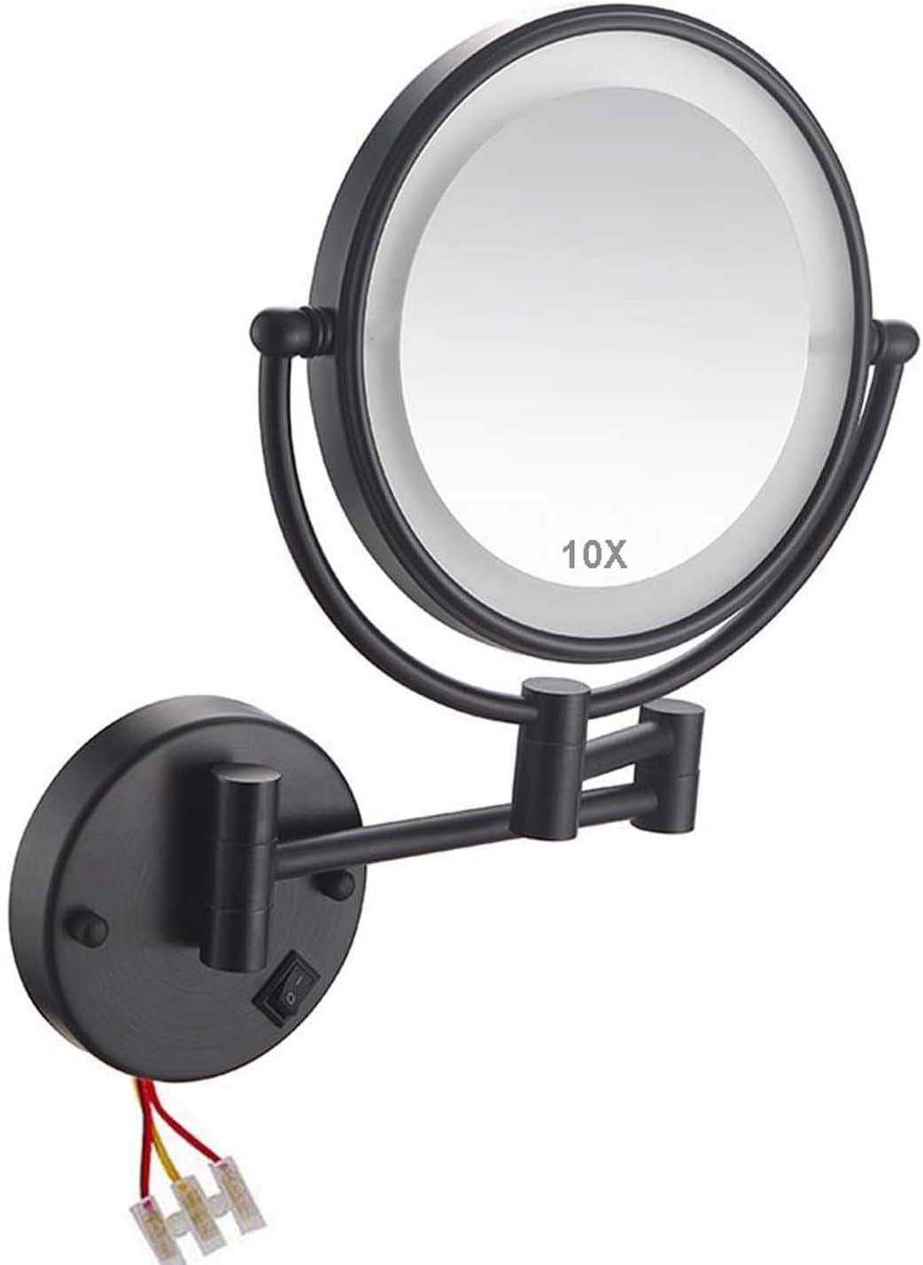 AJH 10X Espejo de Maquillaje LED de Aumento de Pared, 8 Pulgadas de