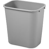 Rubbermaid Commercial Products Wastebasket, Gray, 7-Gallon | 7-Gal/28-Qt, Durable Plastic, Fits Under Standard-Height Desk, Easy to Clean, for Bedroom/Bathroom/Office/Under Desk/Sink
