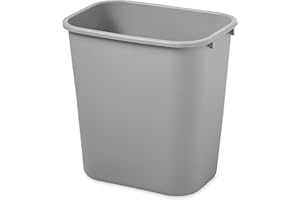 Rubbermaid Commercial Products Resin Wastebasket/Trash Can, 7-Gallon/28-Quart, Gray, Plastic, for Bedroom/Bathroom/Office, Fits Under Desk/Sink/Cabinet