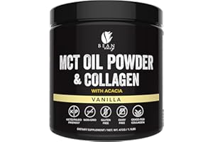 Bean Envy MCT Oil Powder with Collagen and Acacia - Gluten & Dairy-Free - Keto Creamer for Coffee, Ice Cream, Shakes and Smoothies - Vanilla