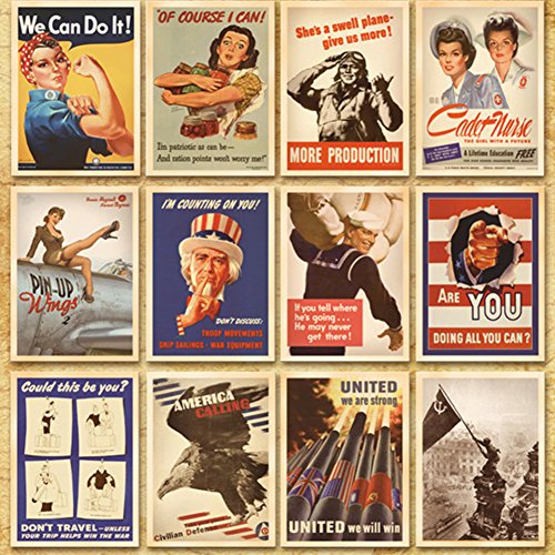 Fancyoung 32 PCS 1 Set Vintage Retro Old Travel Sights Landscape Postcard Greeting Cards Souvenir Gifts for Worth Collecting (World War II)